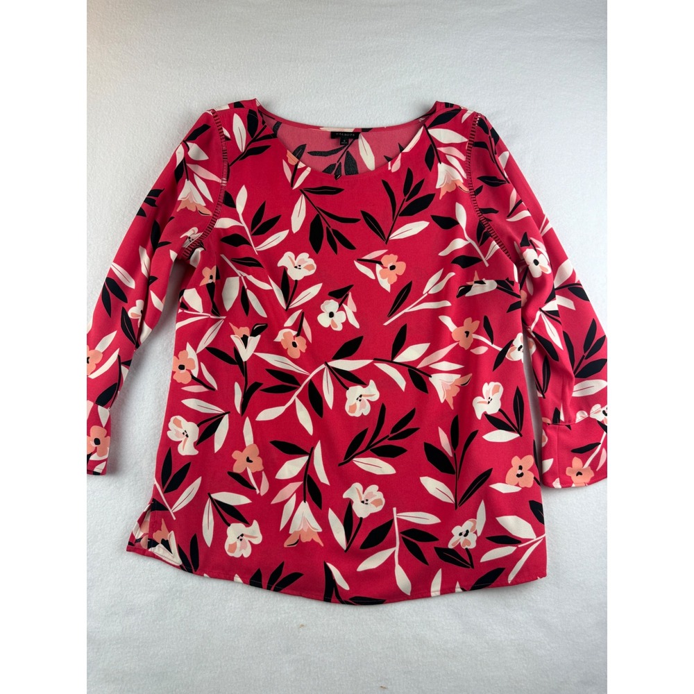 Talbots Floral Print Top Womens Small 3/4 Sleeve Casual Blouse